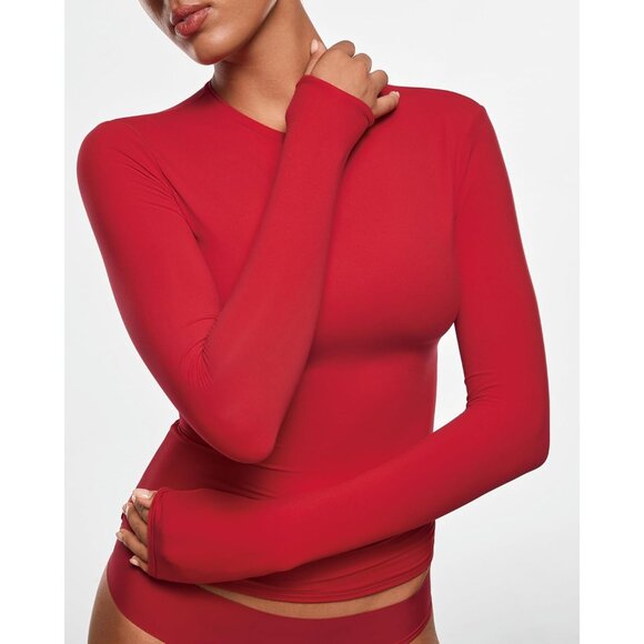 Women's Slim Fit Long Sleeve Shirt Polyamide Elastane Casual Layering - Picture 3 of 5